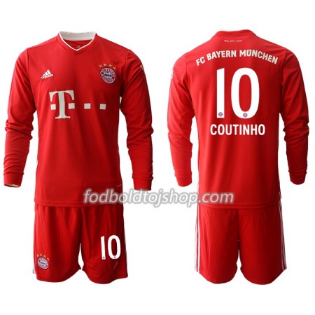 FC Bayern München Philippe Coutinho Correia 10 Børn Hjemme Fodboldsæt 2020-21 L/S (+ Korte bukser)